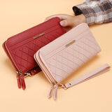 Women's Simple Double Zipper Multiple Card Slots Long Wallet
