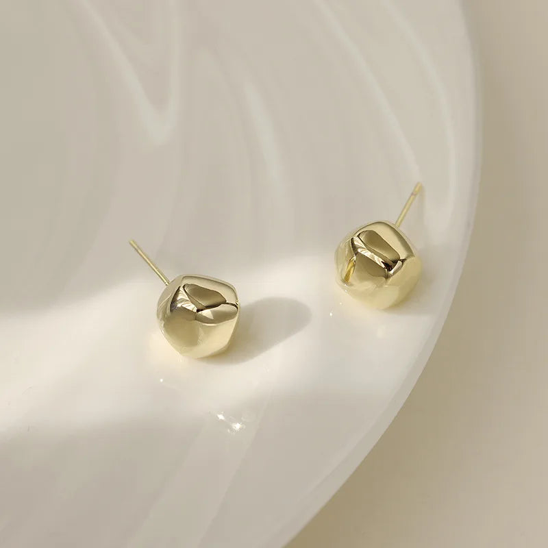 925 Sterling Silver Ball Stud Earrings Available in Silver and Gold,Classic Round Ball Studs Hypoallergenic Jewelry