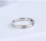 Heartbeat Couple Ring Sterling Silver Jewelry For Men And Women