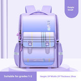 Plaid Schoolbag Grade Spine Protection Student Backpack